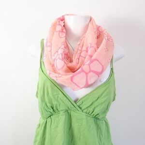 pink hibiscus infinity scarf sheer floral y2k coconut girl